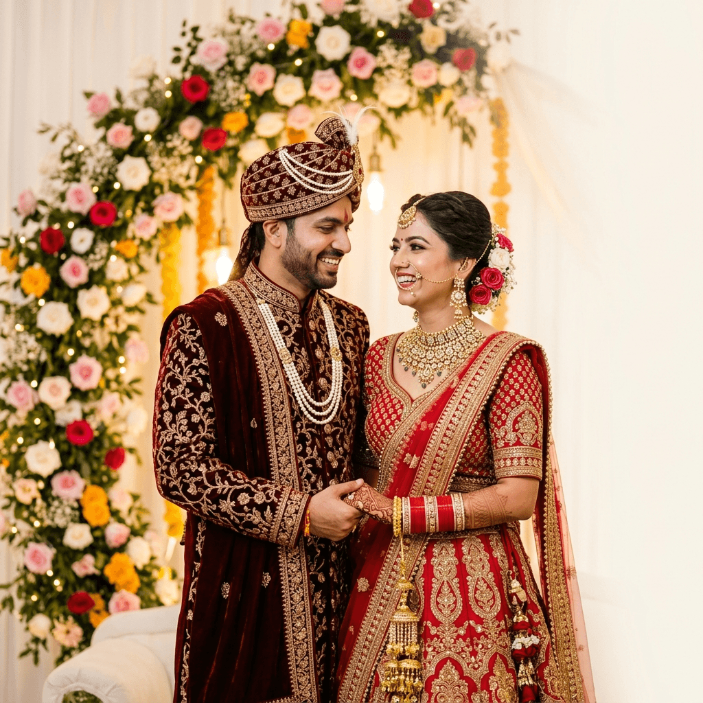 Dev Matrimony wedding couple